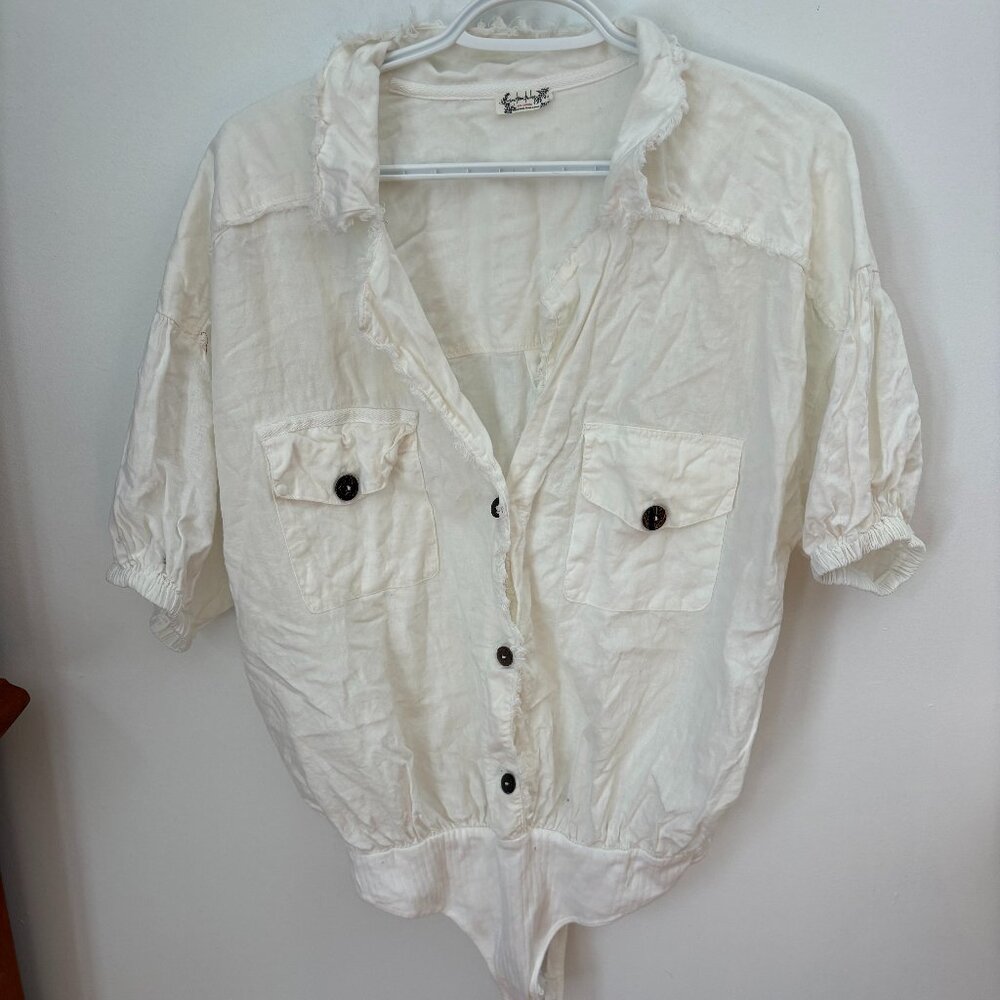 This Free People So-Fari Utility Button Bodysuit